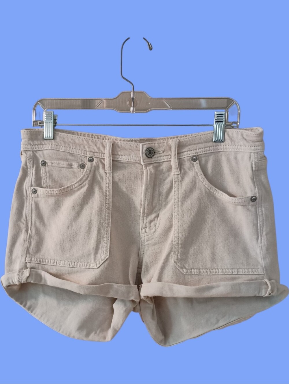 AE Dreamy Drape Stretch Denim Easy Shortie in Cream Size 0 EUC